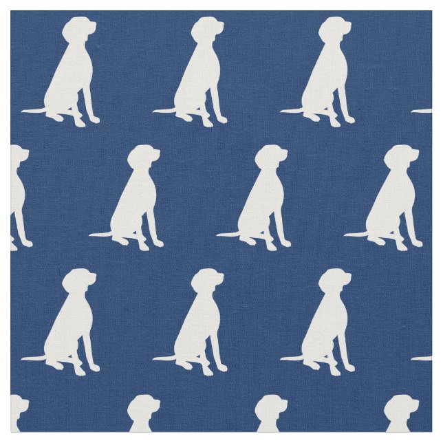 Vizsla Hund Silhouette Blauer Hund Stoff (Nahaufnahme)