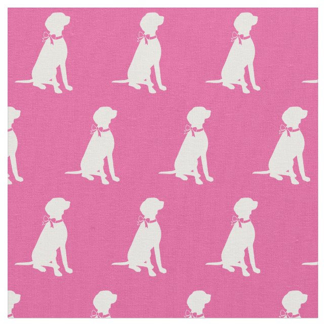 Vizsla Hund Silhouette Pet Pink Stoff (Nahaufnahme)