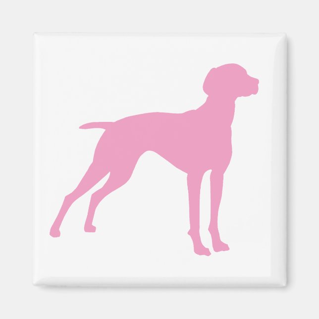 Vizsla-Hund-Silhouette (rosa) Magnet (Vorne)