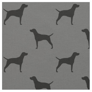 Vizsla Hund Silhouetten Muster Grau und Schwarz Stoff