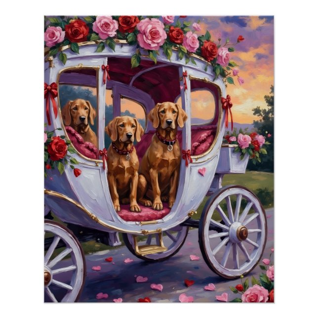 Vizsla Hund Valentinstag Poster (Vorderseite)