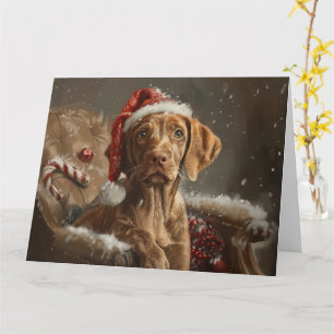 Vizsla-Hund Weihnachtsfestlich Karte