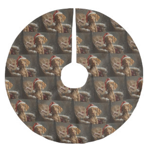 Vizsla-Hund Weihnachtsfestlich Polyester Weihnachtsbaumdecke