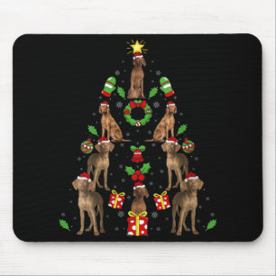 Vizsla-Hund Xmas-Lichterbaum Vizsla-Weihnachten V Mousepad