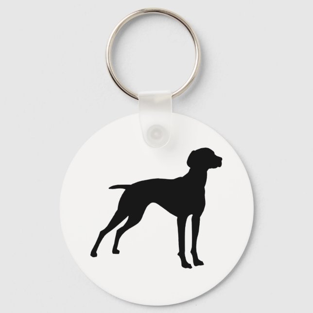 Vizsla-Hunde-Silhouette (schwarz) Schlüsselanhänger (Vorderseite)