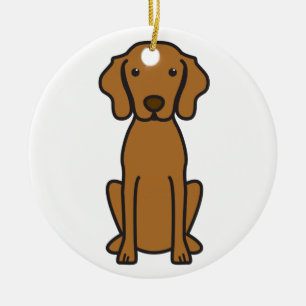 Vizsla HundeCartoon Keramikornament