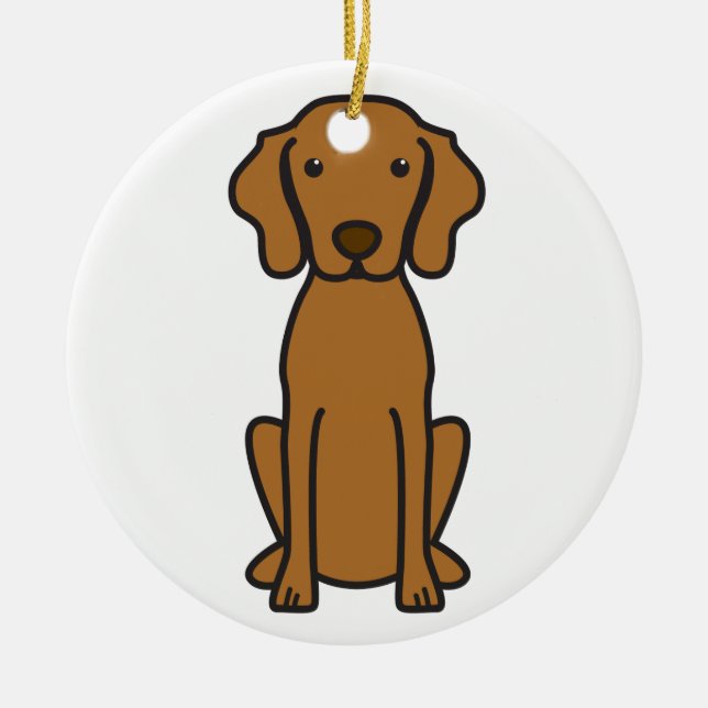 Vizsla HundeCartoon Keramikornament (Vorne)