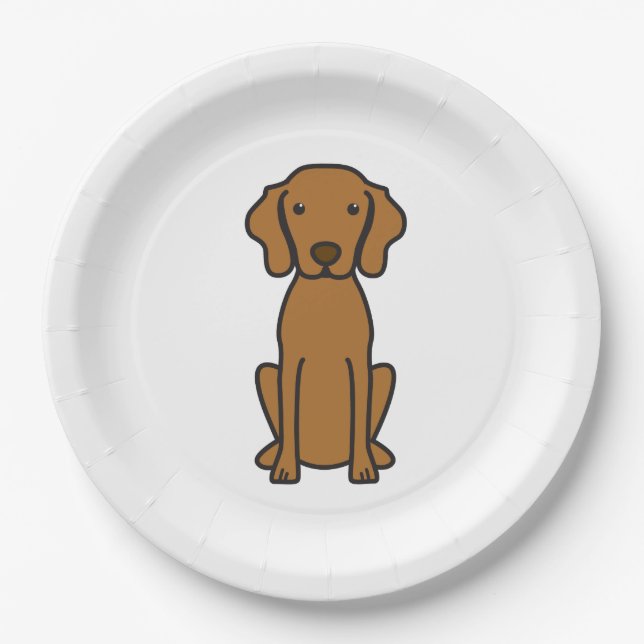 Vizsla HundeCartoon Pappteller (Vorderseite)