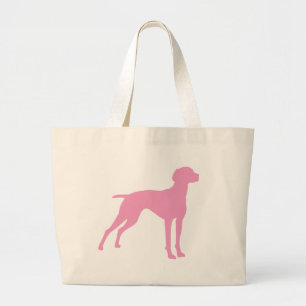 Vizsla HundeSilhouette (Rosa) Jumbo Stoffbeutel