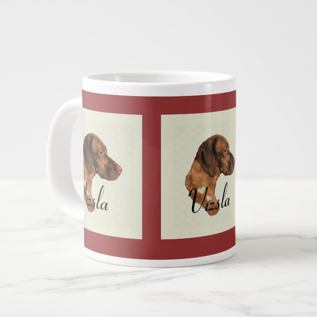Vizsla Kunstgeschenke Jumbo-Tasse (Vorderseite Links)