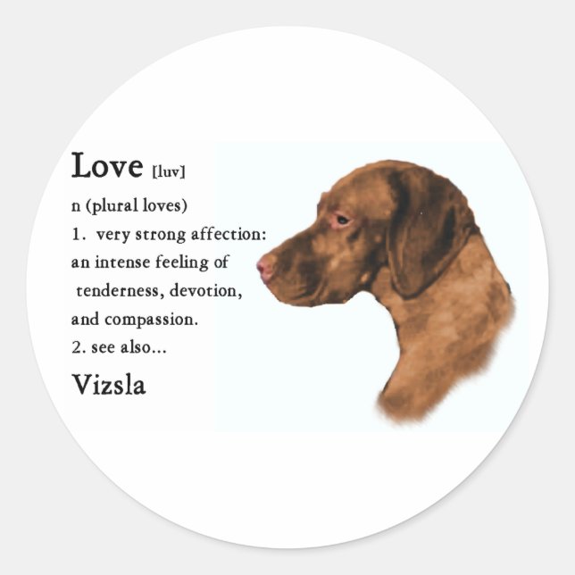 Vizsla Kunstgeschenke Runder Aufkleber (Vorderseite)