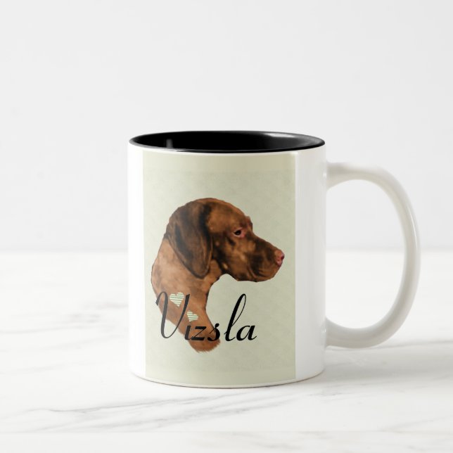 Vizsla Kunstgeschenke Zweifarbige Tasse (Rechts)