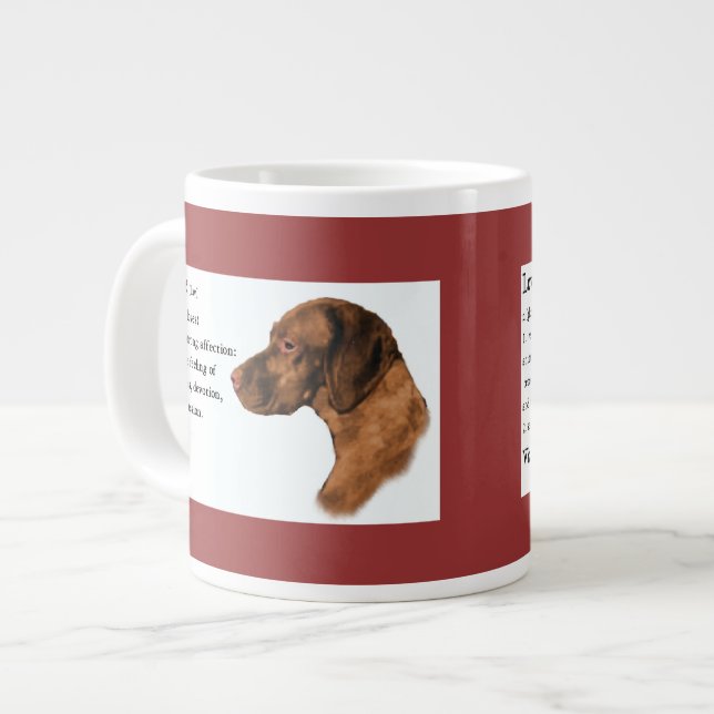 Vizsla-Liebe-Geschenke Jumbo-Tasse (Vorderseite Links)