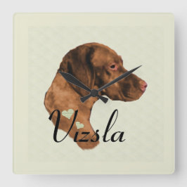 Vizsla-Liebe-Geschenke Quadratische Wanduhr