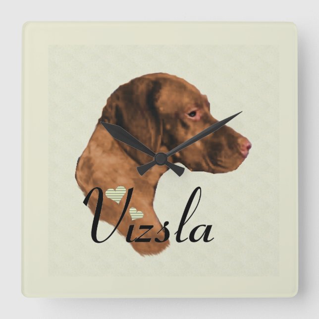 Vizsla-Liebe-Geschenke Quadratische Wanduhr (Vorderseite)