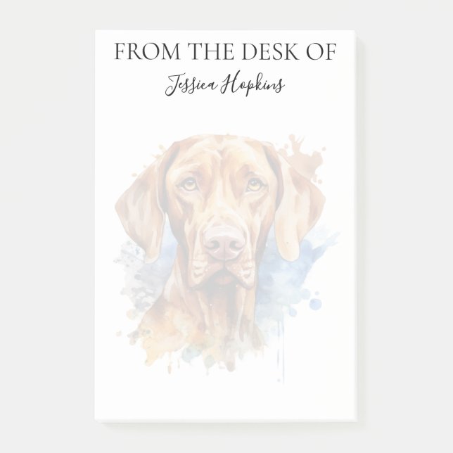 Vizsla Lover Monogrammed Dog Post-it Klebezettel (Vorderseite)