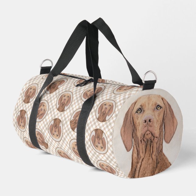 Vizsla Malerei Goldener Rust Niedliche Original Hu Duffle Bag (Linke Seite)