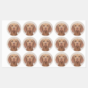 Vizsla-Malerei - Niedliche Original Hunde Kunst Etiketten