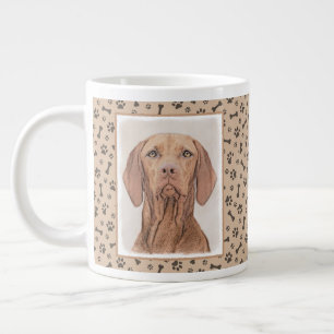 Vizsla-Malerei - Niedliche Original Hunde Kunst Jumbo-Tasse