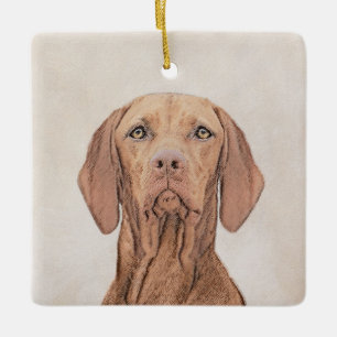 Vizsla-Malerei - Niedliche Original Hunde Kunst Keramikornament