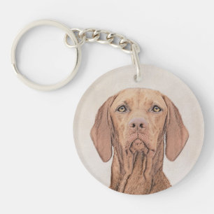 Vizsla-Malerei - Niedliche Original Hunde Kunst Schlüsselanhänger