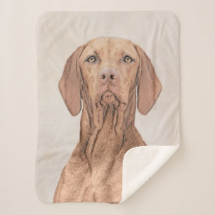 Vizsla-Malerei - Niedliche Original Hunde Kunst Sherpadecke