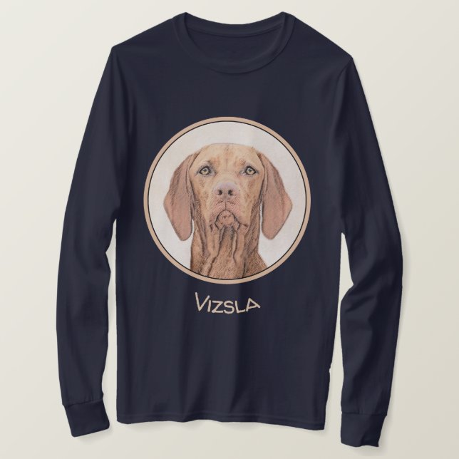 Vizsla-Malerei - Niedliche Original Hunde Kunst T-Shirt (Design vorne)
