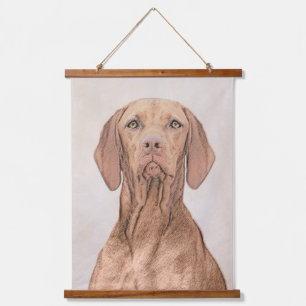 Vizsla-Malerei - Niedliche Original Hunde Kunst Wandteppich Mit Holzrahmen