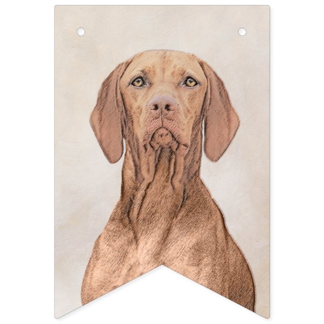 Vizsla-Malerei - Niedliche Original Hunde Kunst Wimpelkette (Erste Fahne)