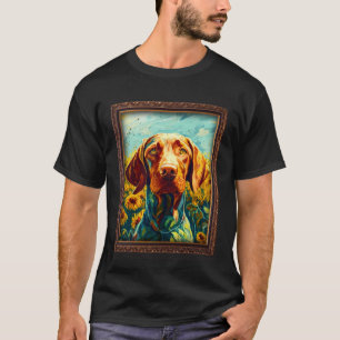 Vizsla Malerei Sonnenblumen Blume Mama T-Shirt
