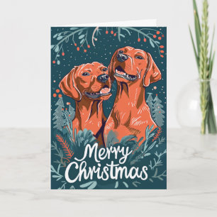 Vizsla Merry Christmas Personalisiert Feiertagskarte