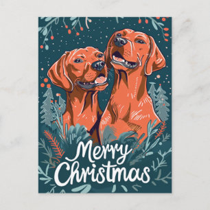 Vizsla Merry Christmas Postkarte