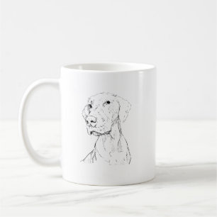 Vizsla Minimalist Ink Dog Kaffee Tasse