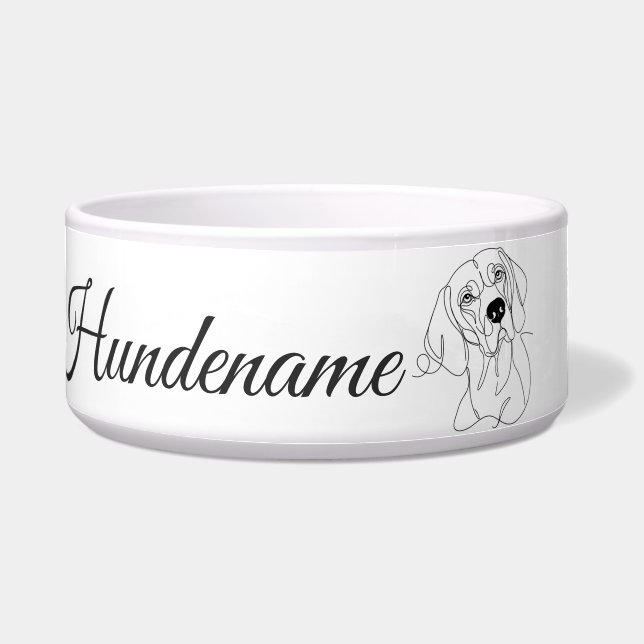 Vizsla Minimalist Line Art personalized bowl Napf (Vorderseite)