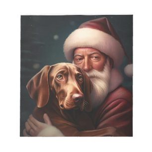 Vizsla mit dem Weihnachtsmann Weihnachten Notizblock