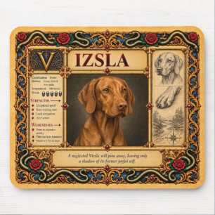 Vizsla, mittelalterliche Bestiarien-Kunst Mousepad