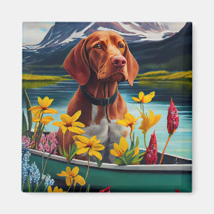 Vizsla on a Paddle: Ein Landschaftliches Abenteuer Magnet