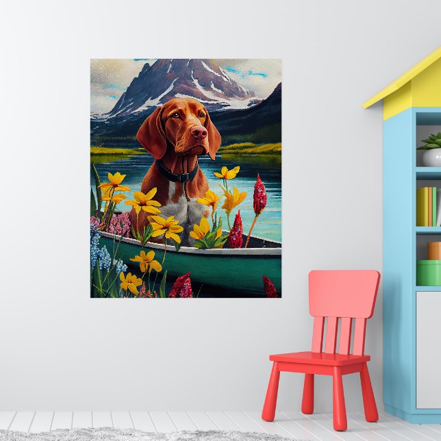 Vizsla on a Paddle: Ein Landschaftliches Abenteuer Poster (Kinderzimmer 1)