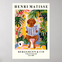 Vizsla on Toilet Wall Art - Funny Matisse Bathroom