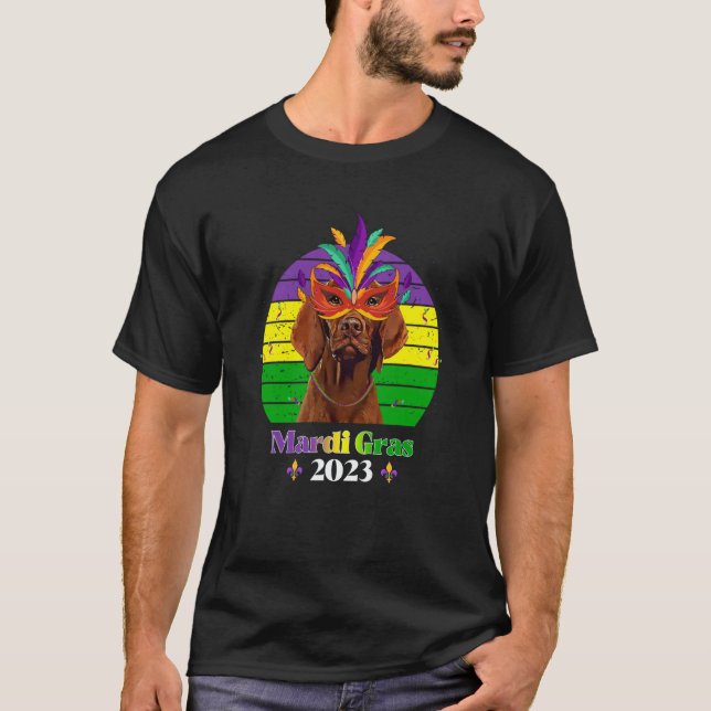 Vizsla Party Dog Mardi Gras 2023 T-Shirt (Vorderseite)