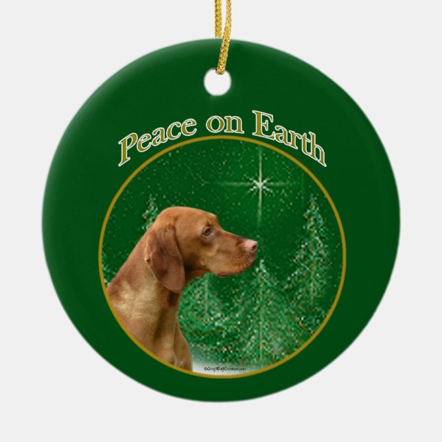Vizsla Peace Keramik Ornament (Vorne)