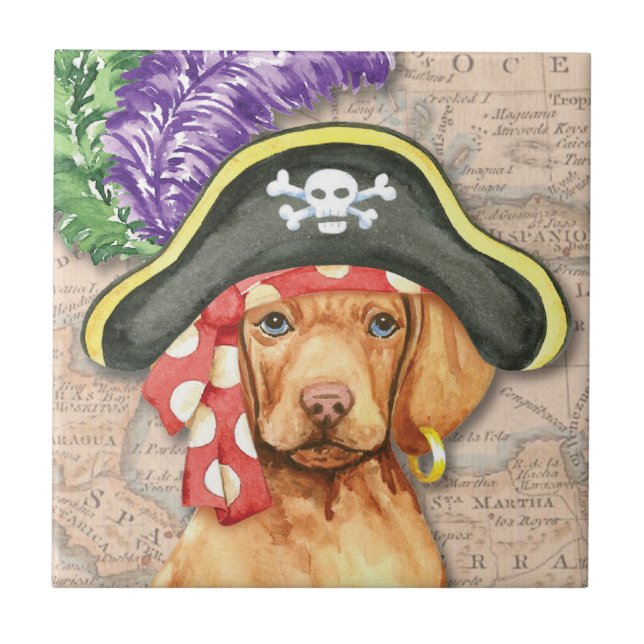 Vizsla Pirate Fliese (Vorderseite)