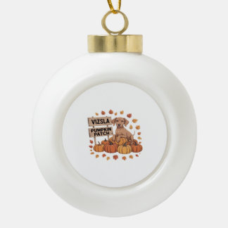 Vizsla Pumpkin Patch Dog Lovers Erntedank Hallo Keramik Kugel-Ornament