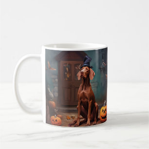 Vizsla Pumpkins Halloween Beängstigend Kaffeetasse