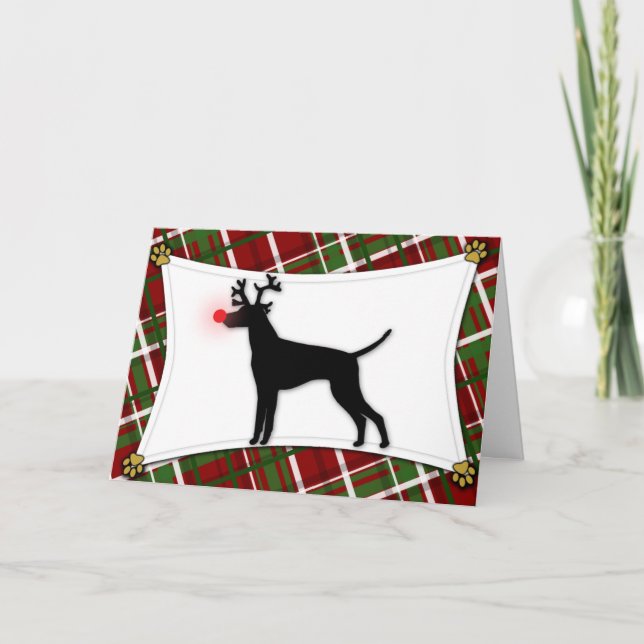 Vizsla Ren-Weihnachtskarte Feiertagskarte (Vorderseite)