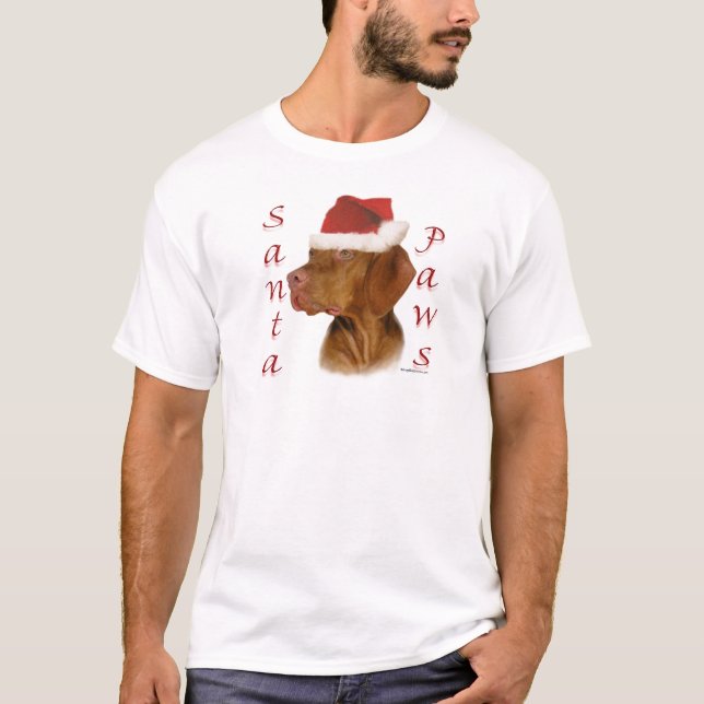 Vizsla Santa Paws T-Shirt (Vorderseite)