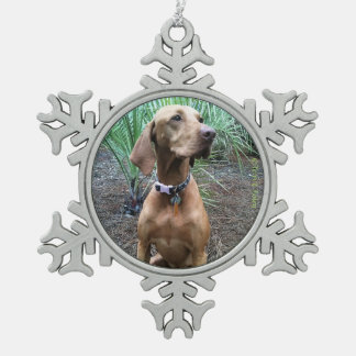 Vizsla Schneeflocke-Weihnachtsverzierung Schneeflocken Zinn-Ornament