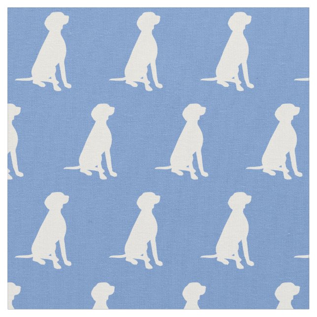 Vizsla Silhouette Pet Light Blue Stoff (Nahaufnahme)