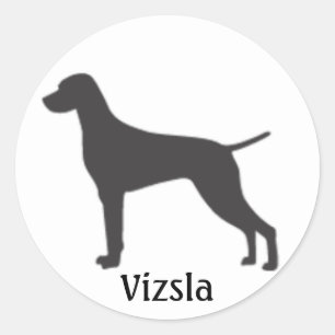 Vizsla-Silhouette Runder Aufkleber