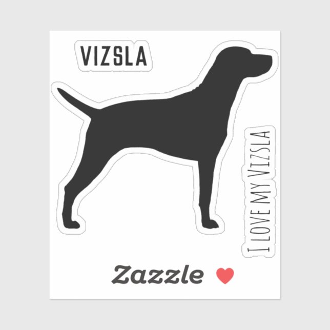 Vizsla Silhouette Vinyl Sticker (Blatt)